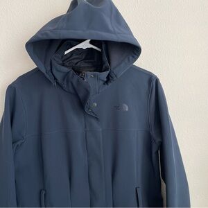 The North Face Hooded Front Zip Button Clip Coat